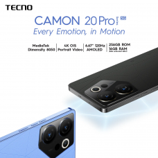 Tecno Camon 20 Pro 5G | Camon 20 Pro ( 8GB RAM + 256GB ROM ) - Mediatek Dimensity 8050 - 64MP / 4K Night Video